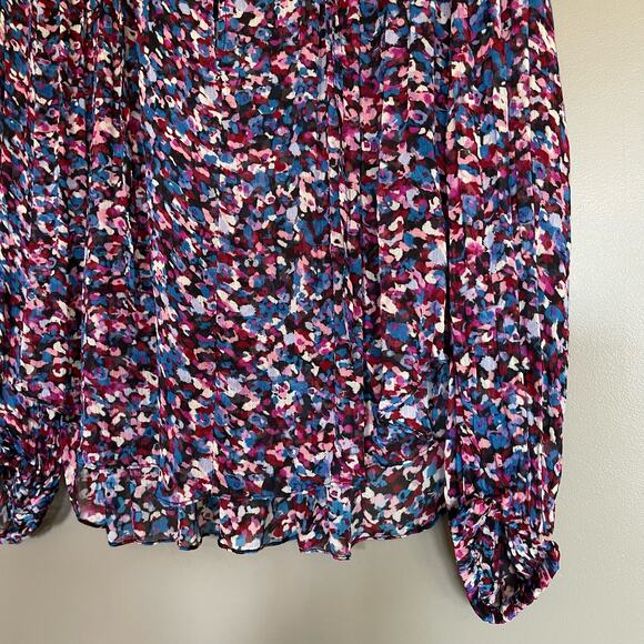 Isabel Marant Daytonea‎ Blouse Pink Purple Blue Abstract Print Size XS Chic Sexy - Picture 13 of 16